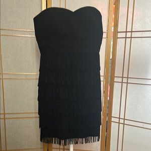 Soloiste Black Dress with Fringe